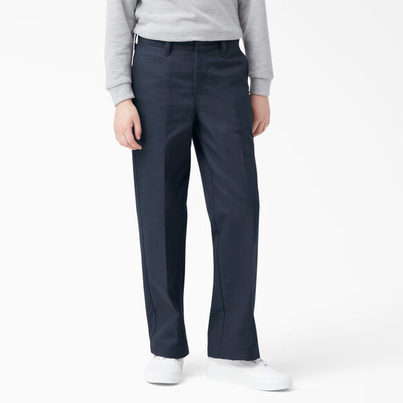 Big Boys Pleated Trousers Classic Grey Charcoal School Pants